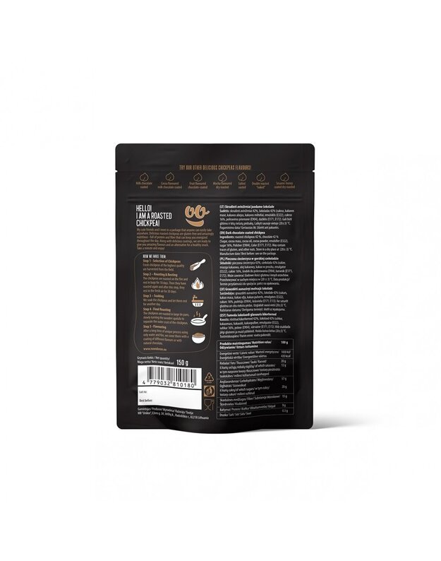Skrudinti avinžirniai juodame šokolade 150g